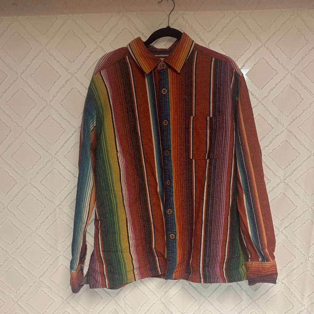 The Territory Ahead Multicolor Striped Casual Button Down Shirt